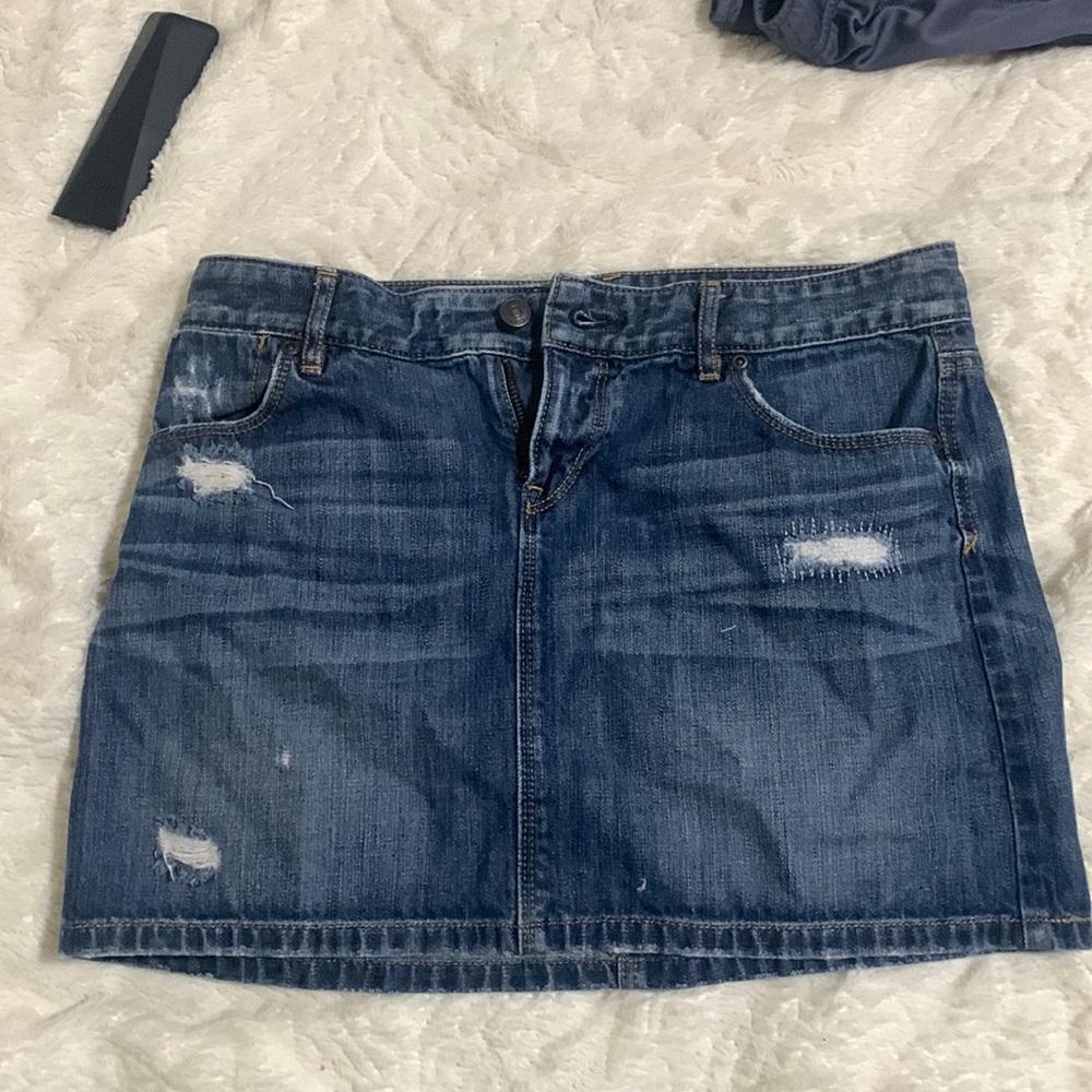 anne taylor denim skirt